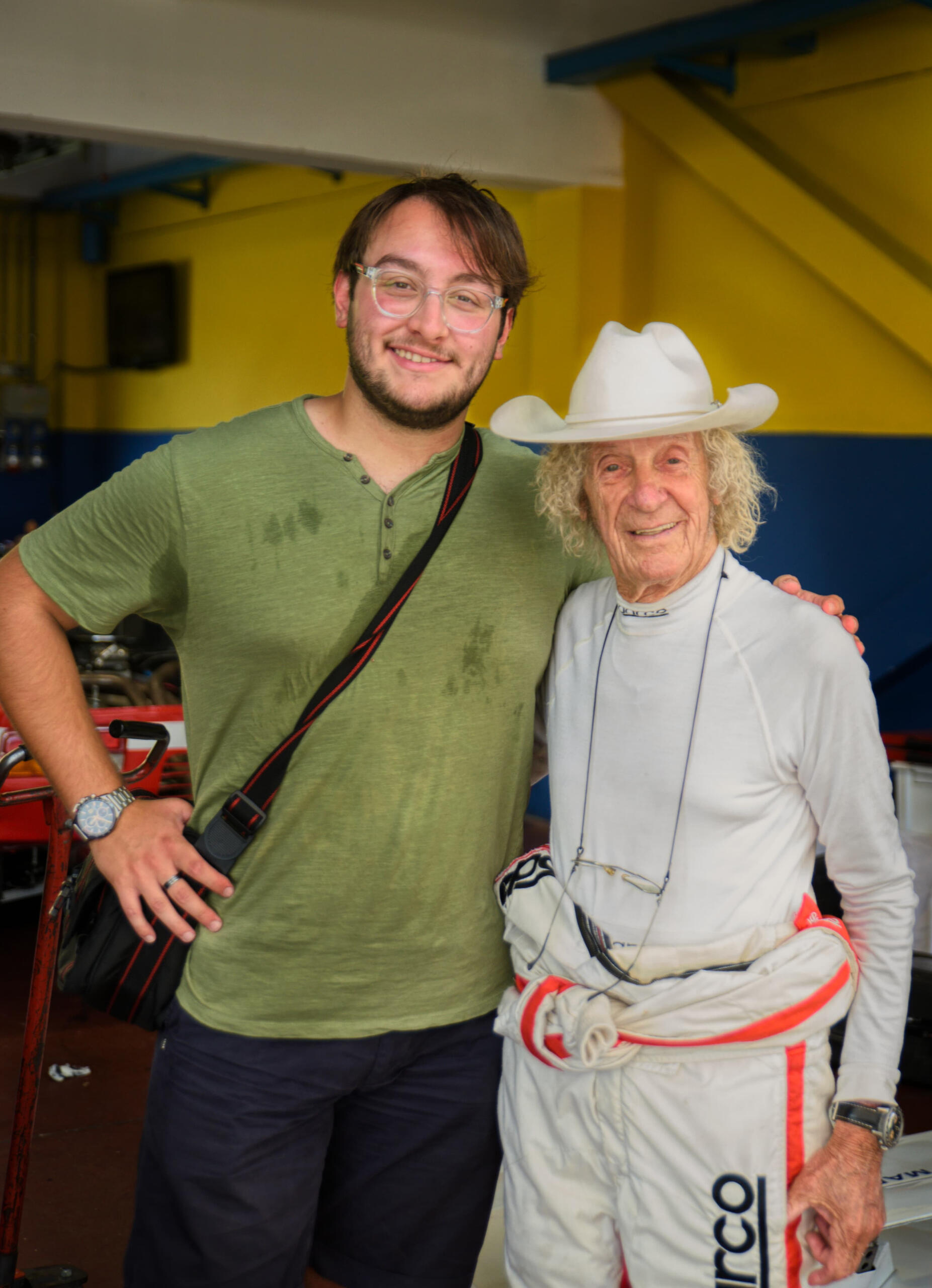 Io e Arturo Merzario (faceva un caldo disumano quel giorno)
