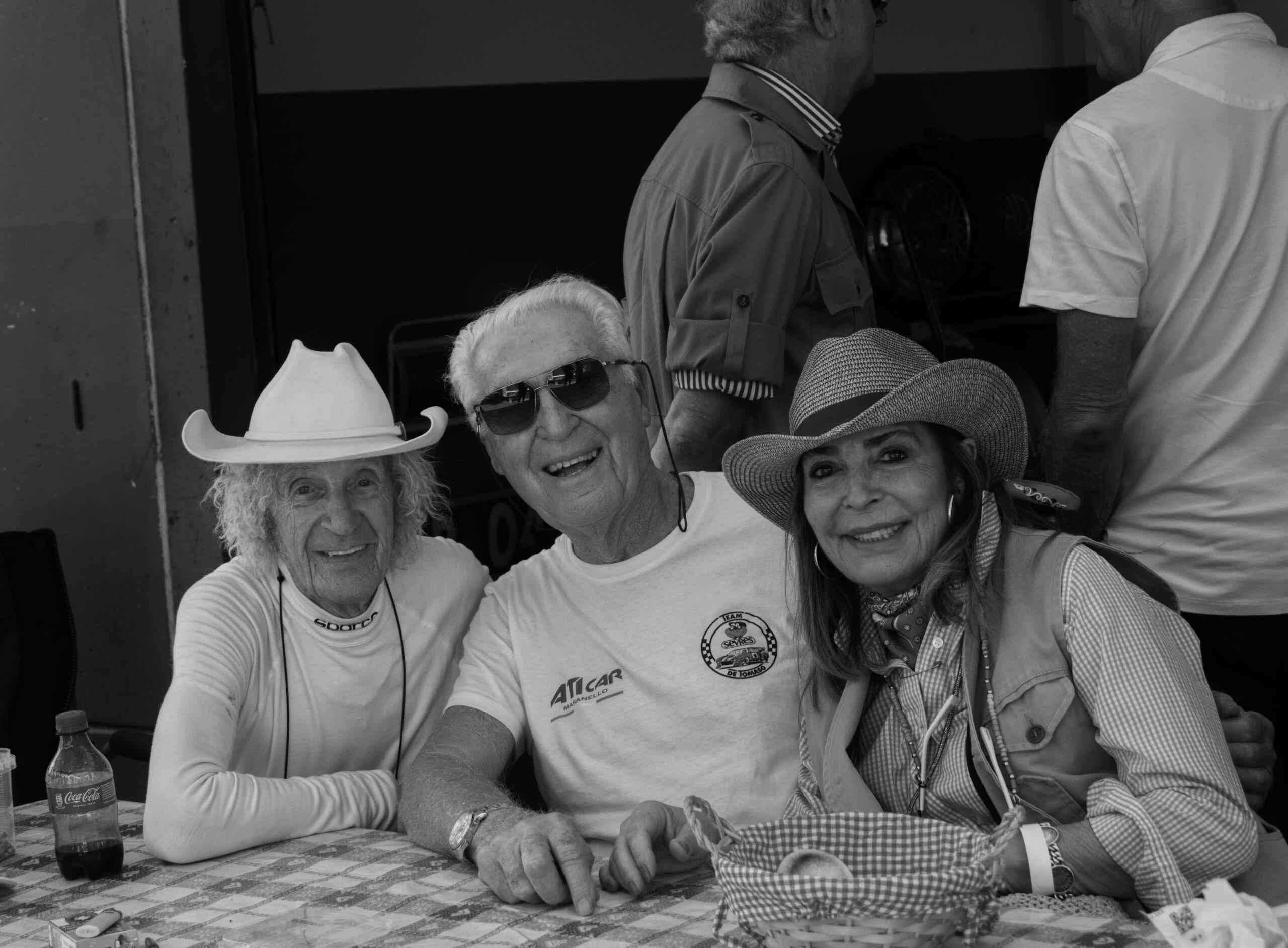 Arturo Merzario, Maurizio Micangeli al centro e Marina Micangeli.